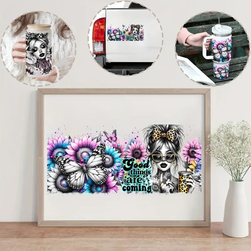 (4PCS/SET)UV waterproof transfer paper for 16 oz cups