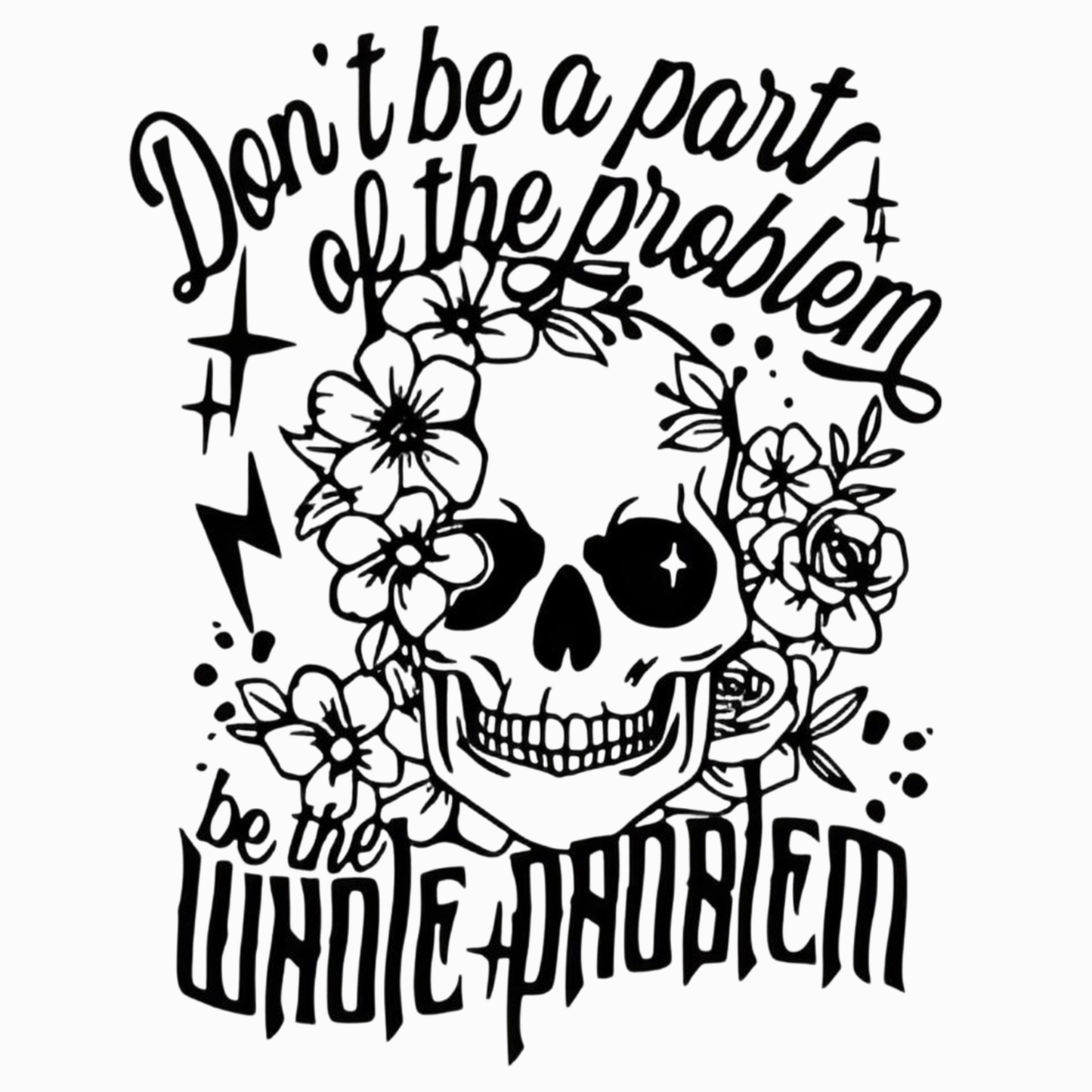 Skull print iron-on transfer