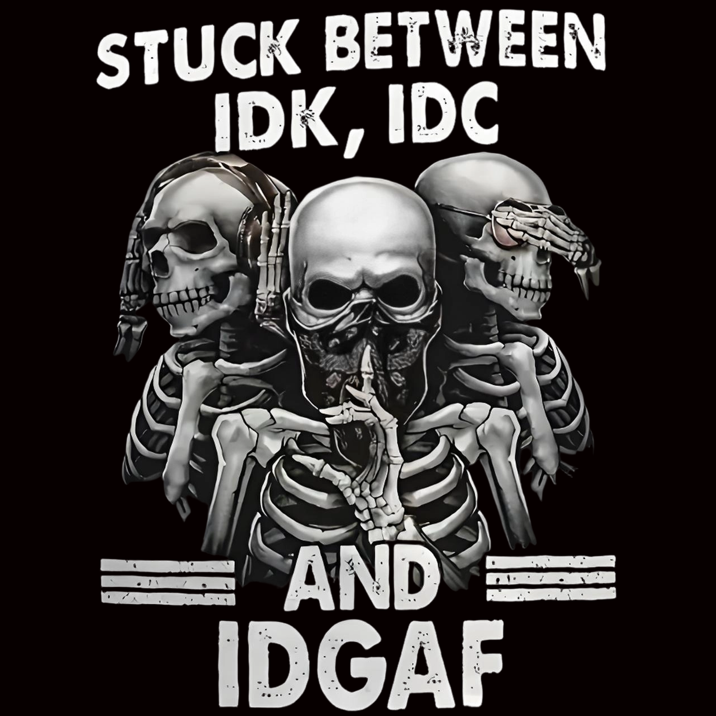 Skull and lettering iron-on transfers