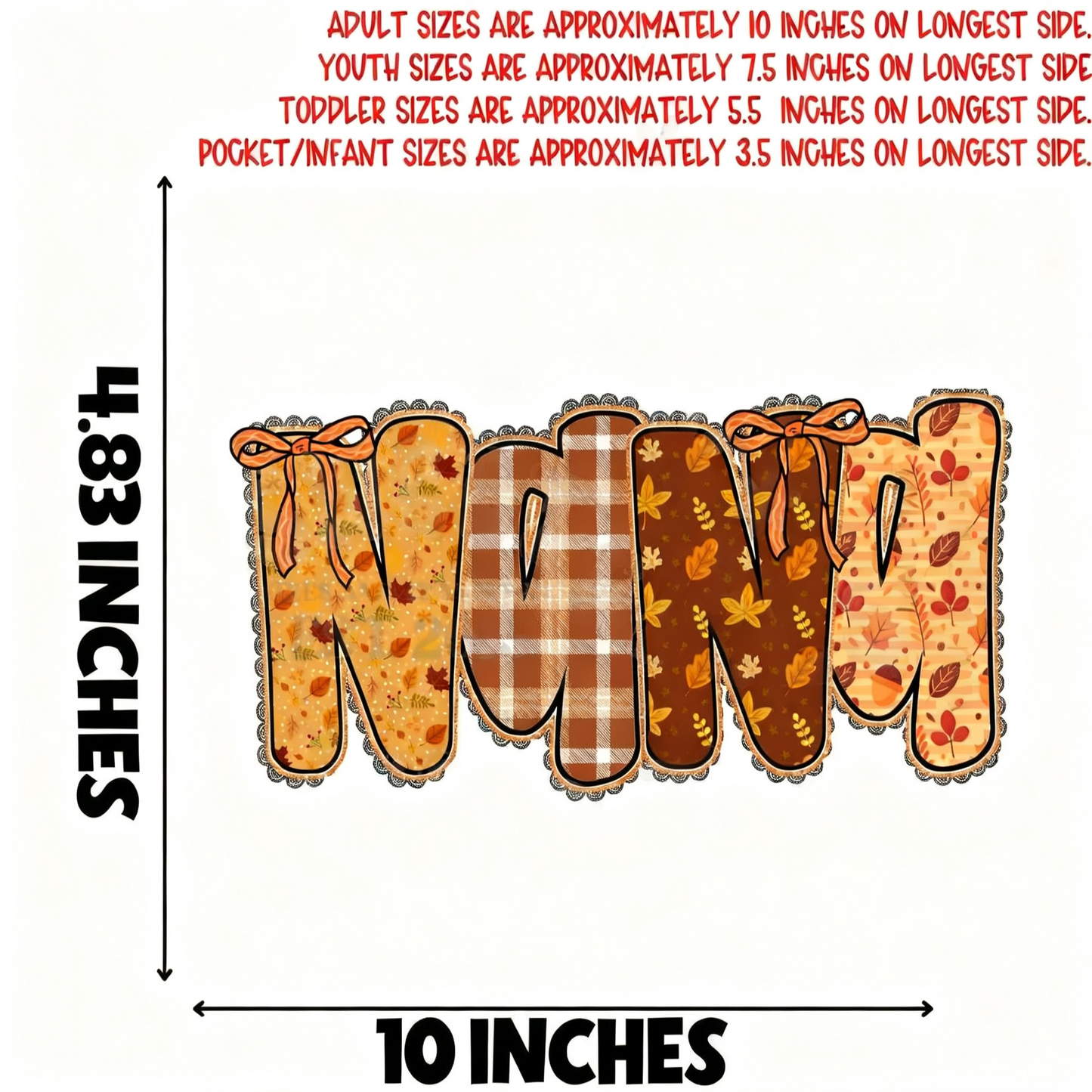 Fall Nana DTF Heat Transfer Iron On