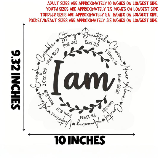 "I Am" Iron-On Transfer
