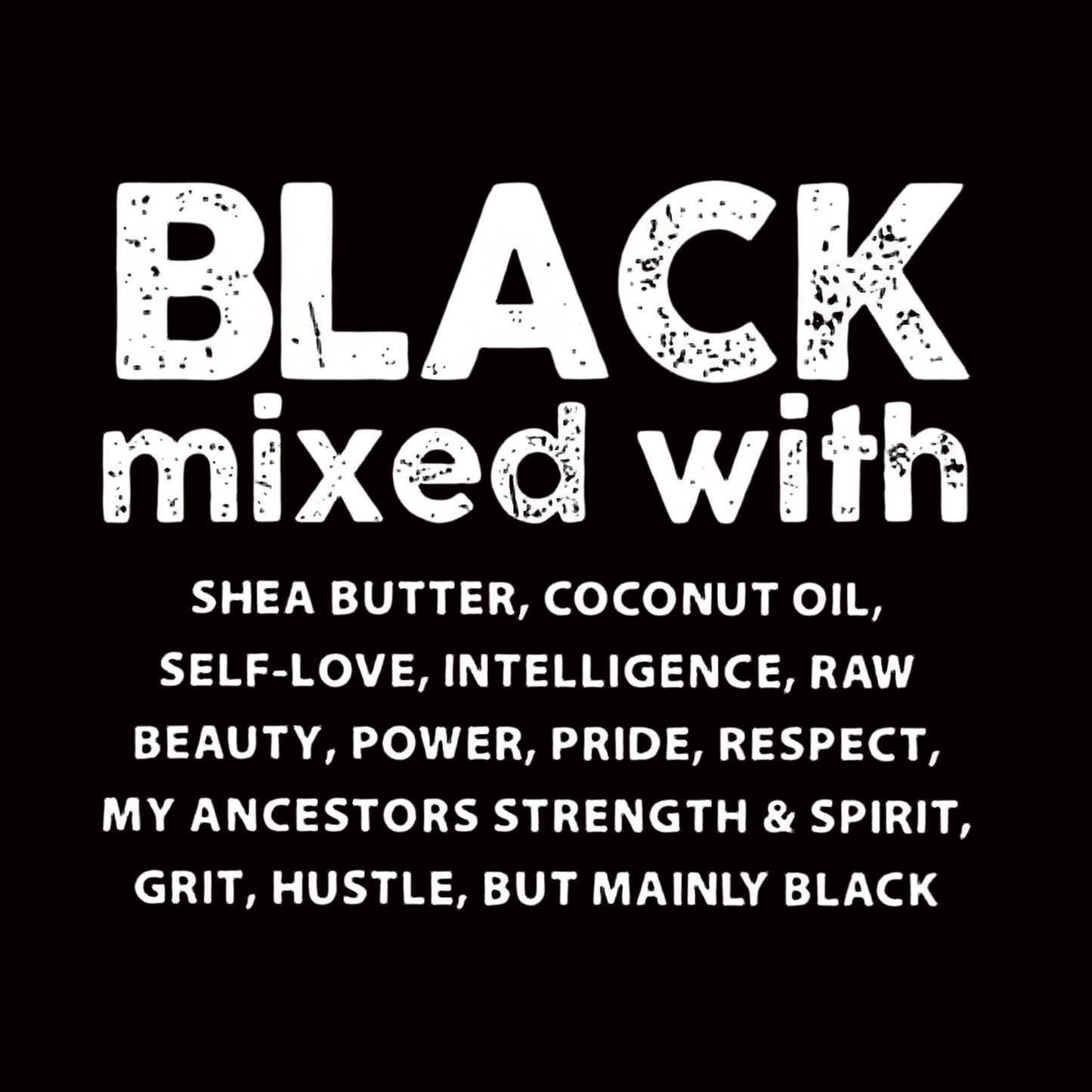 "BLACK mixed with" pattern iron-on transfer