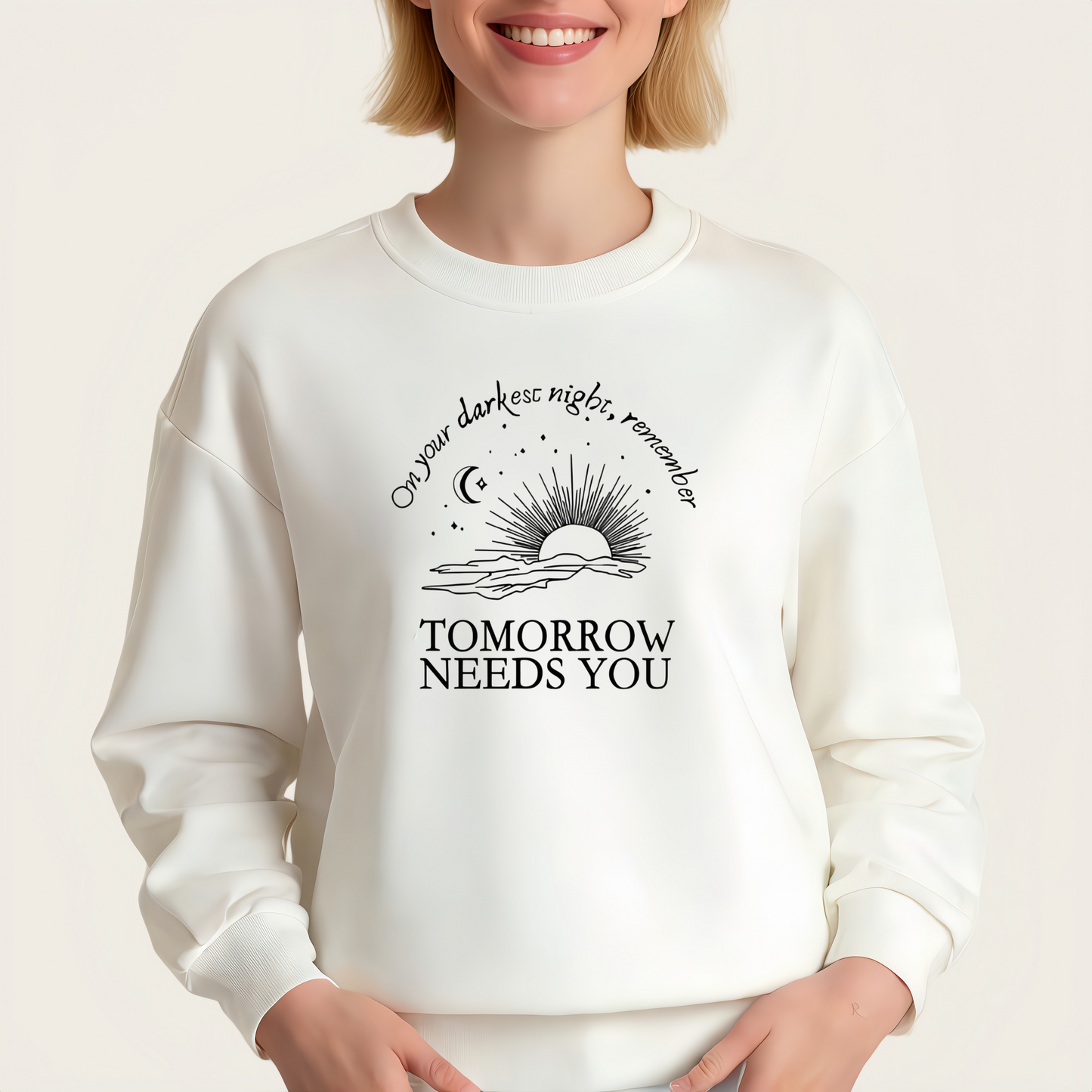 "TOMORROW NEEDS YOU" iron-on transfer