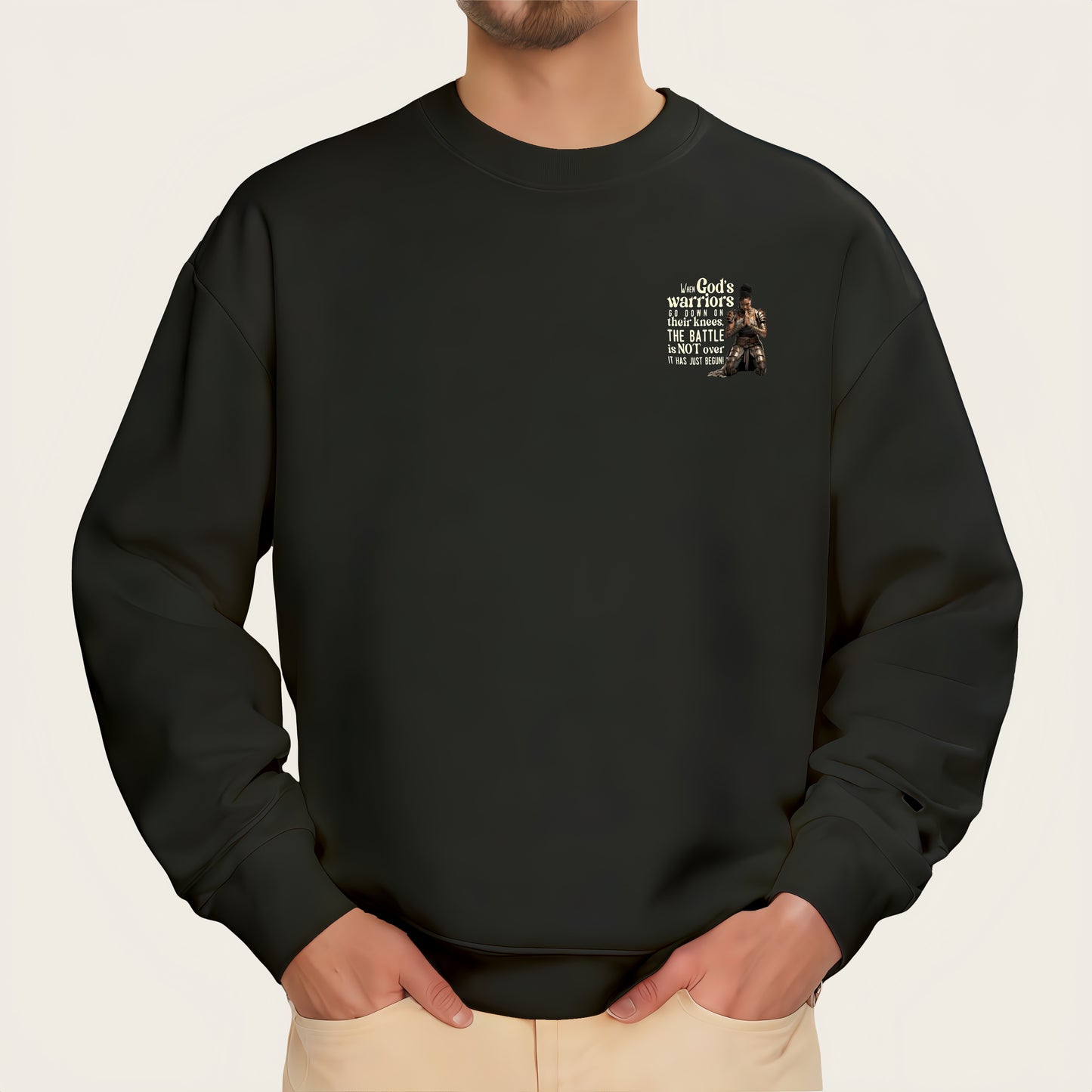 "When God's warriors kneel, the battle is not over, it's just begun" Quote Iron-On Transfer