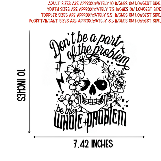 Skull print iron-on transfer