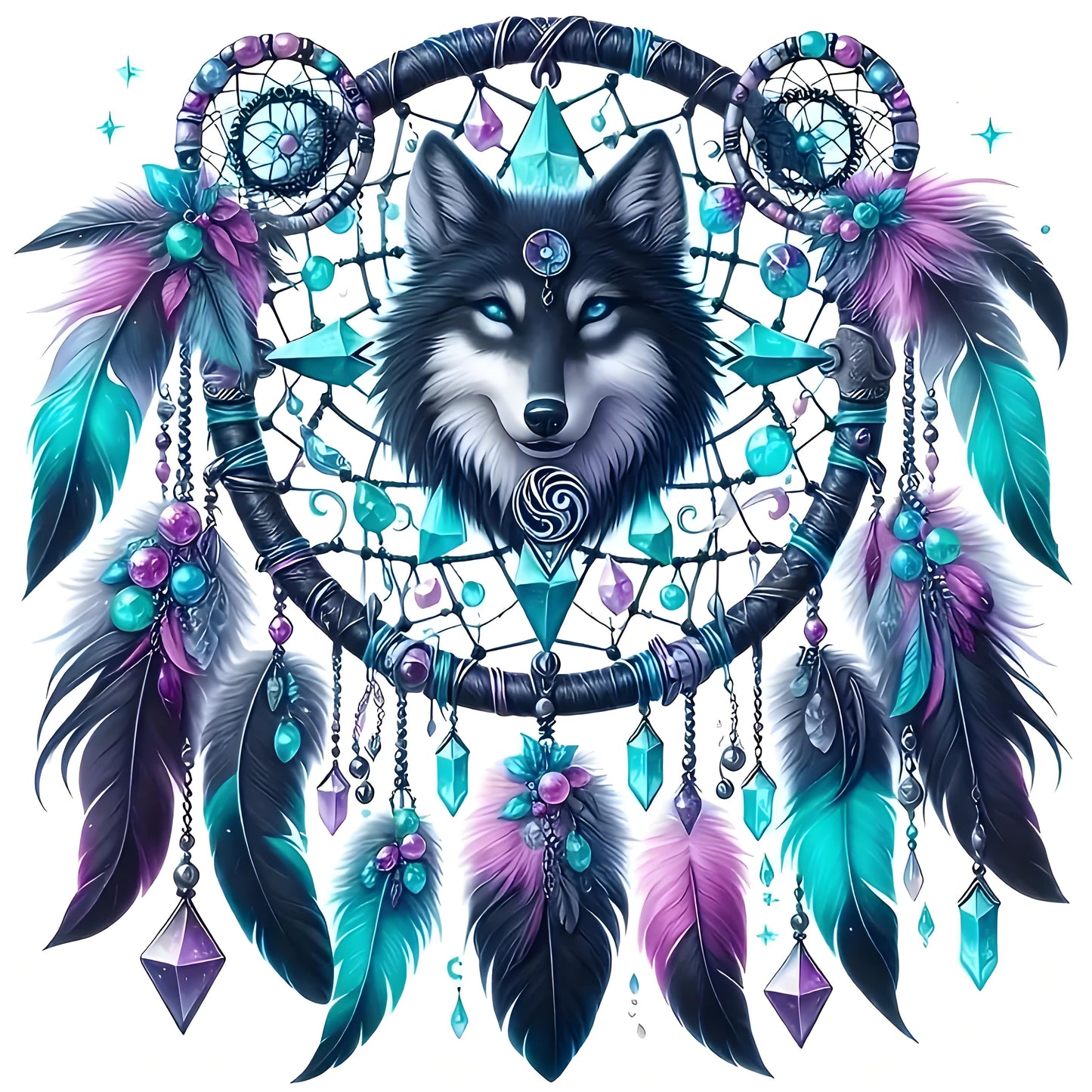 Wolf and Dream Iron-on Transfer