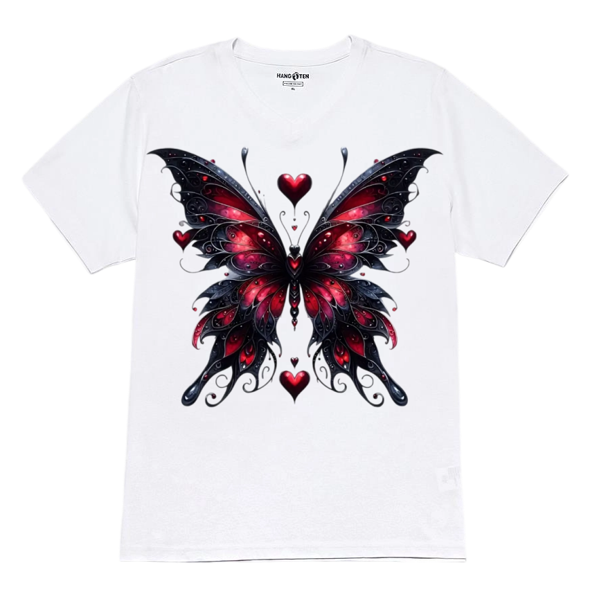 Gothic Dark Butterfly Heart Heat Transfer Iron-On