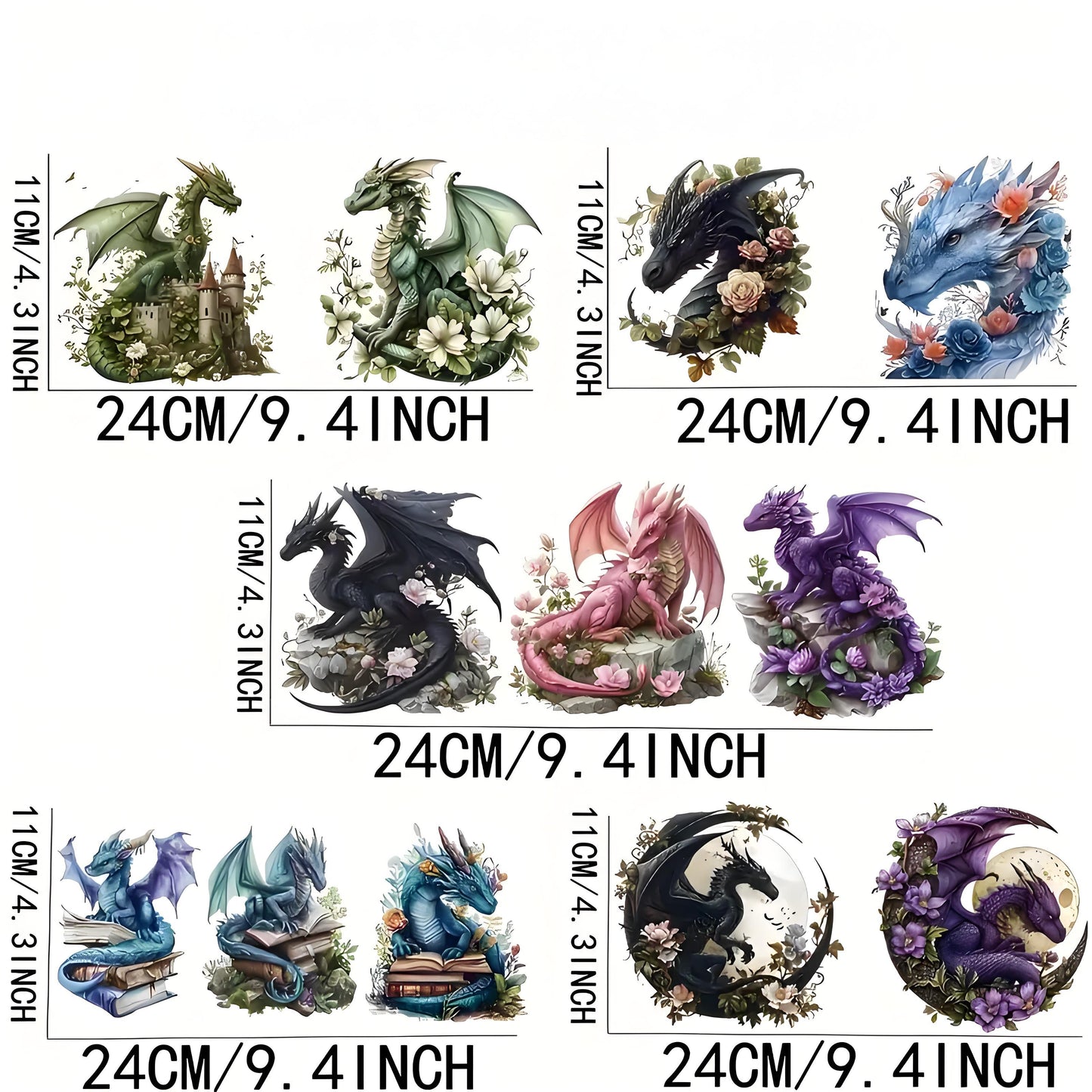 Pink dragon design 16 oz glass packable sticker beautiful flower coffee mug UV DTF