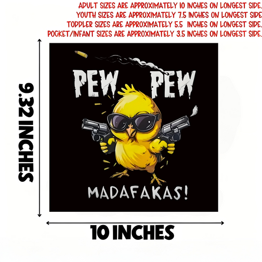 Yellow Chick Double Gun Iron-On Transfer