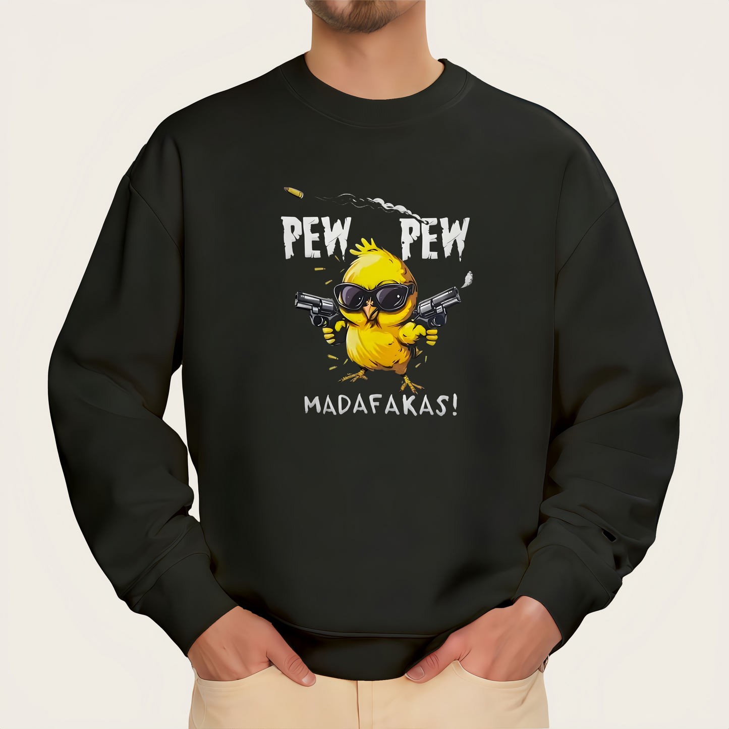 Yellow Chick Double Gun Iron-On Transfer