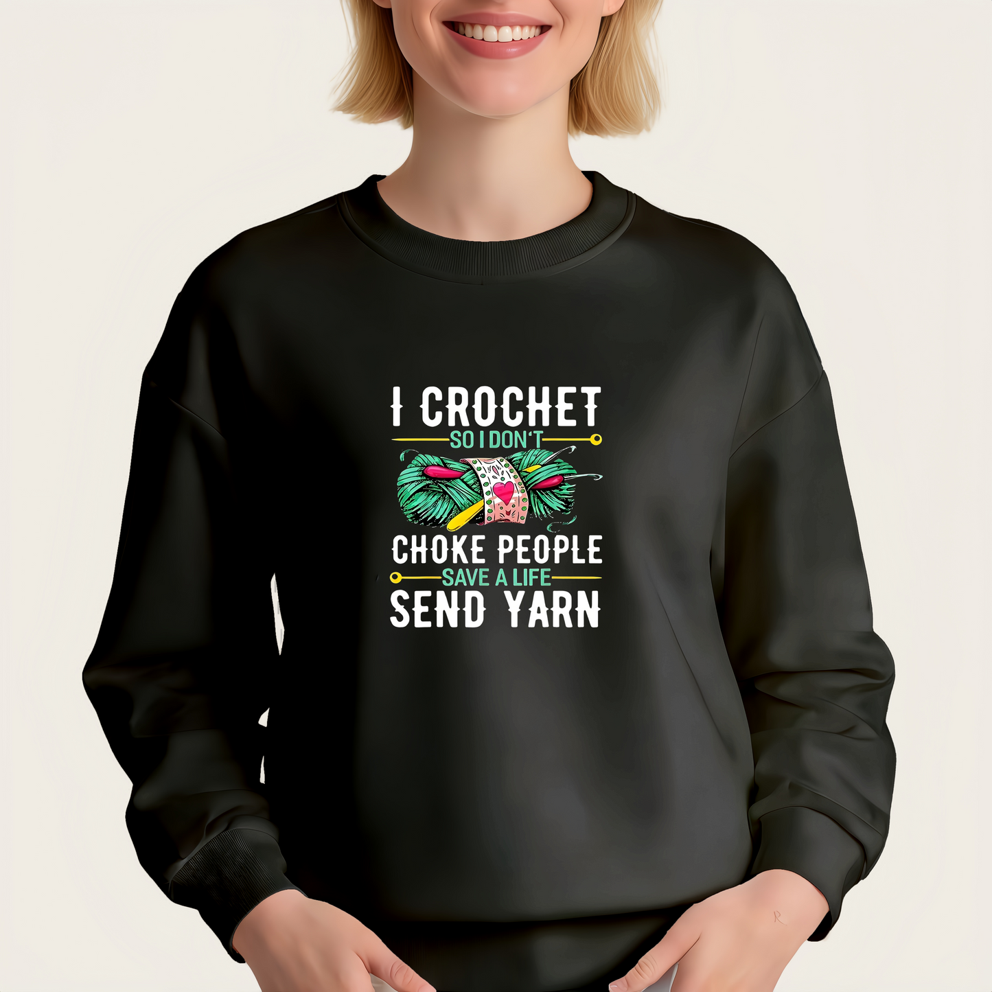 "I Crochet So As Not to Pinch" Iron-On Transfer