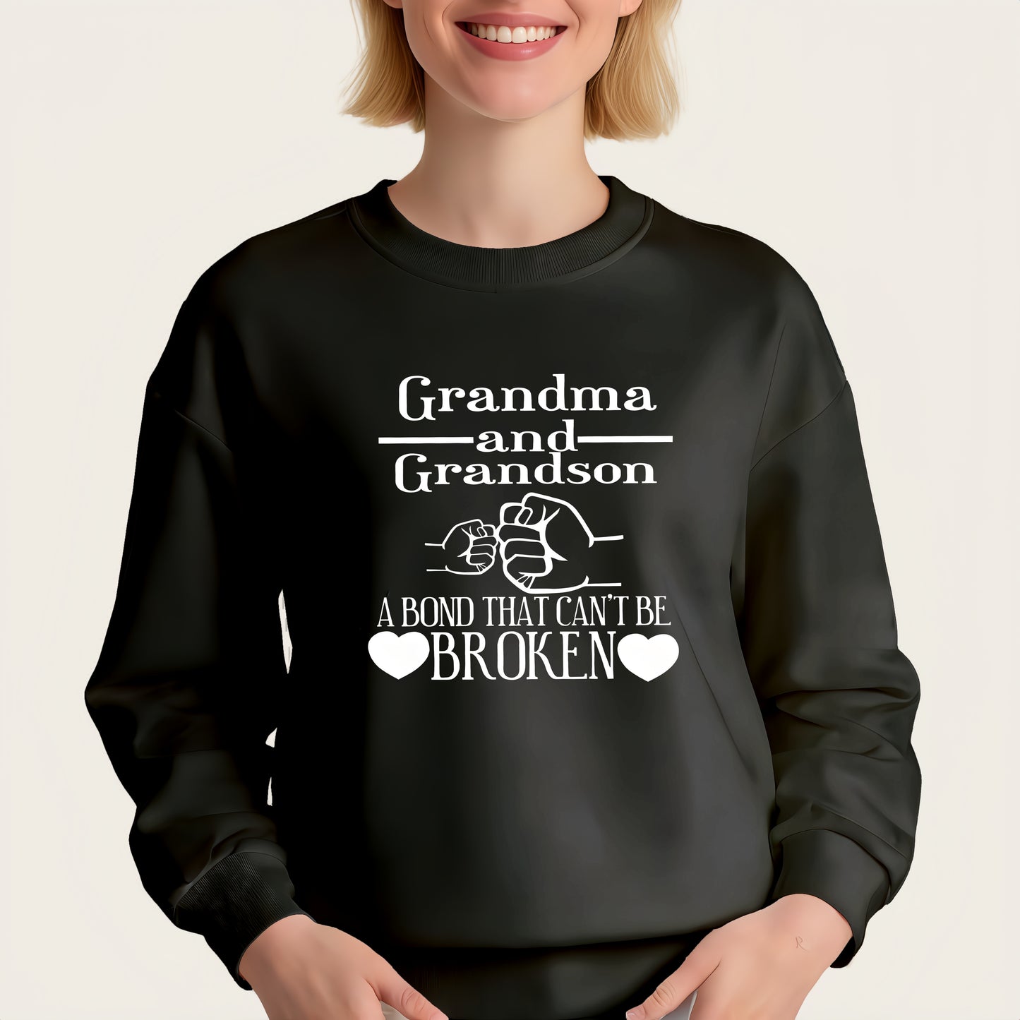 "Grandma And Grandson A Bond That Can't Be Broken" quote iron-on transfer