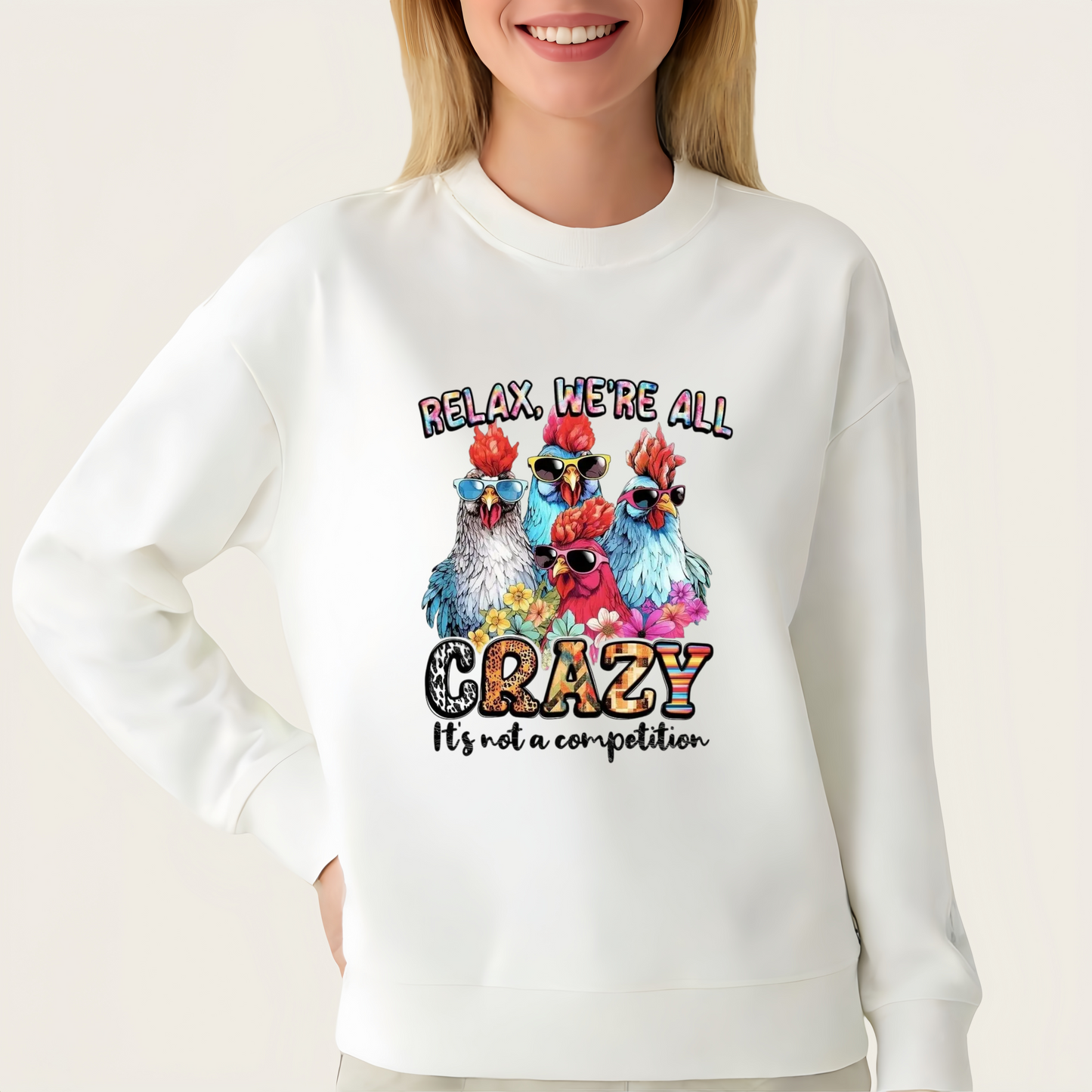 Funny Rooster Iron-On Transfer