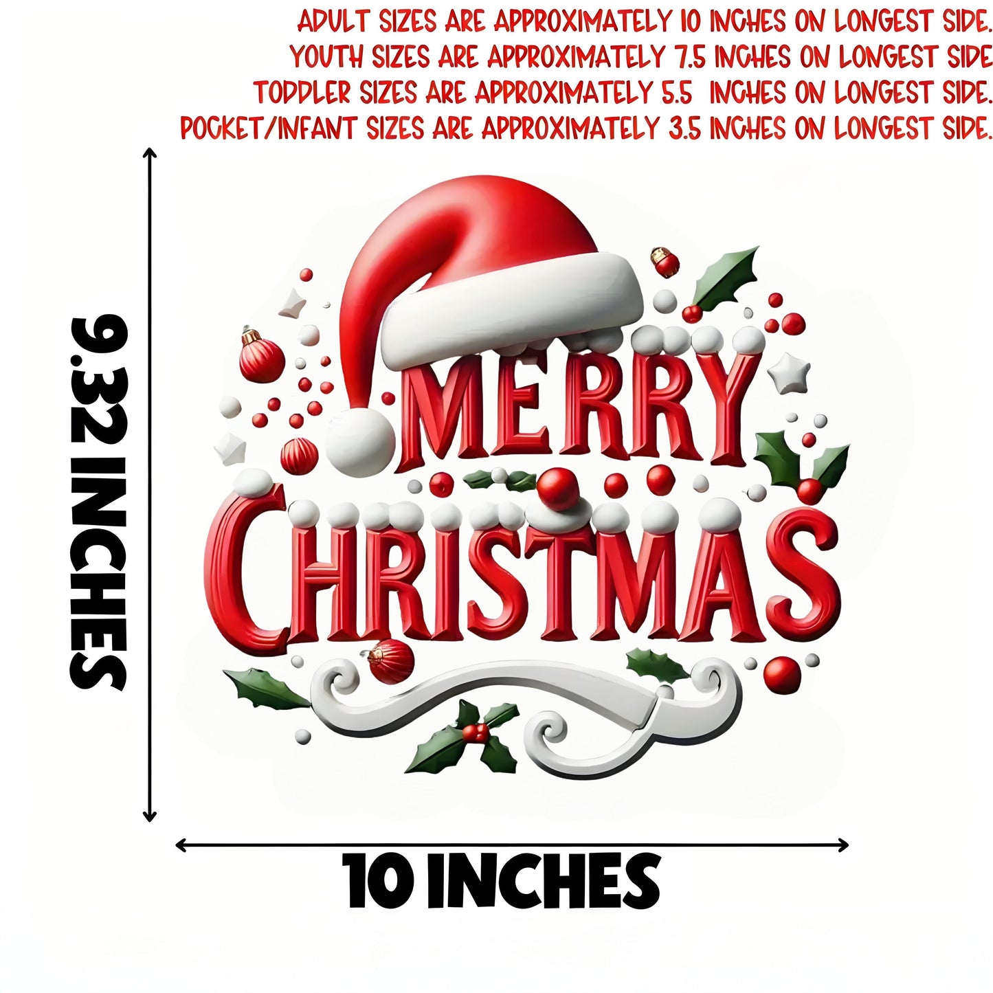 Christmas themed heat transfer stickers