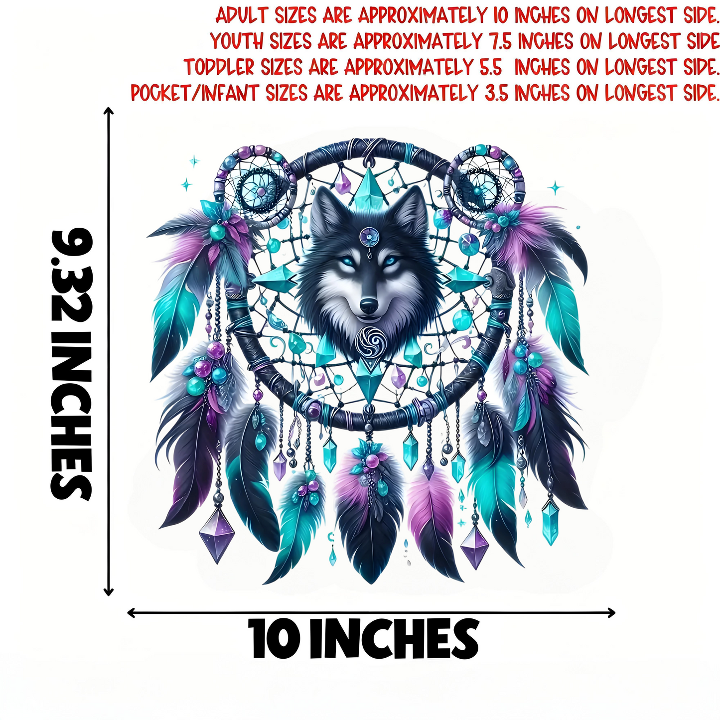 Wolf and Dream Iron-on Transfer