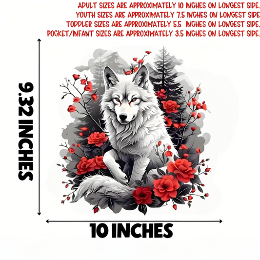 White Wolf Forest Iron-On Transfer