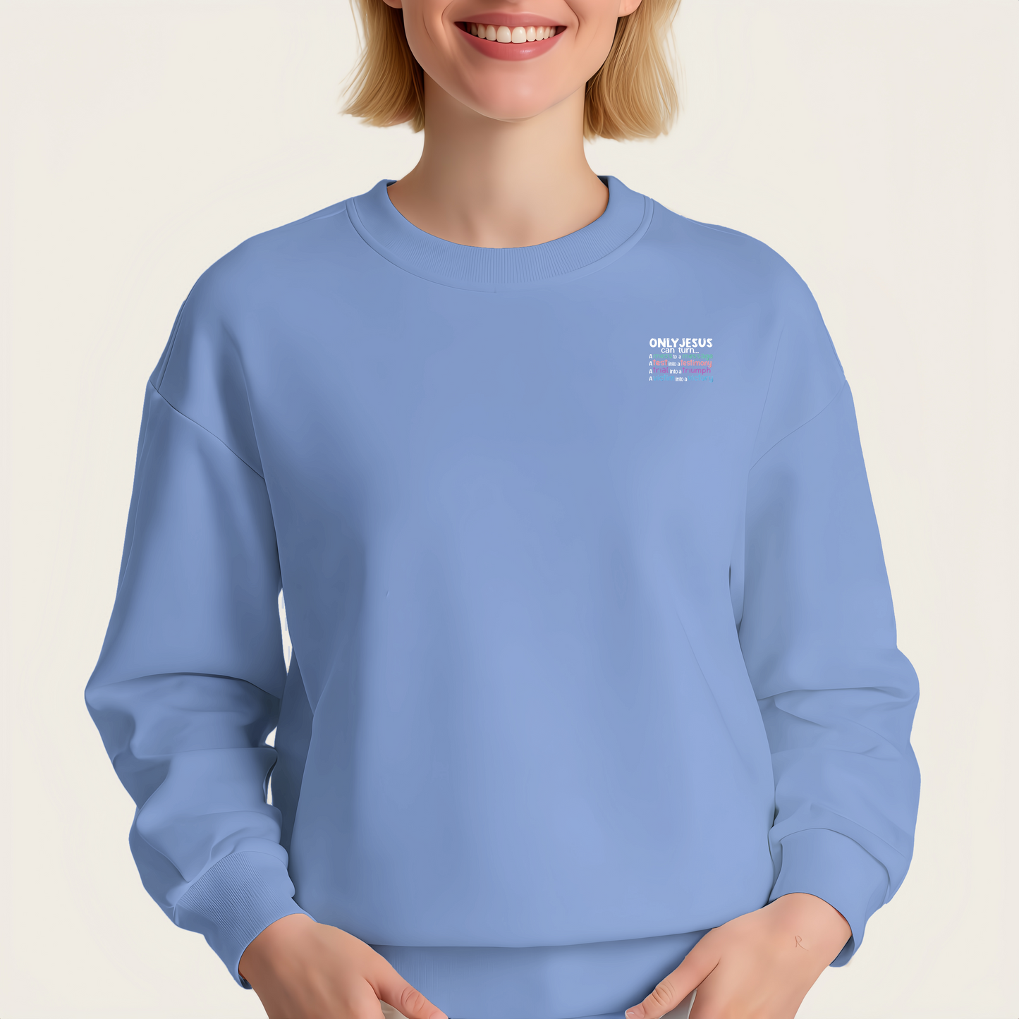 "ONLY JESUS can turn" iron-on transfer