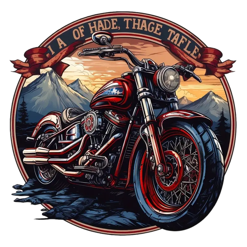 American Retro Motorcycle Heat Transfer Iron-On