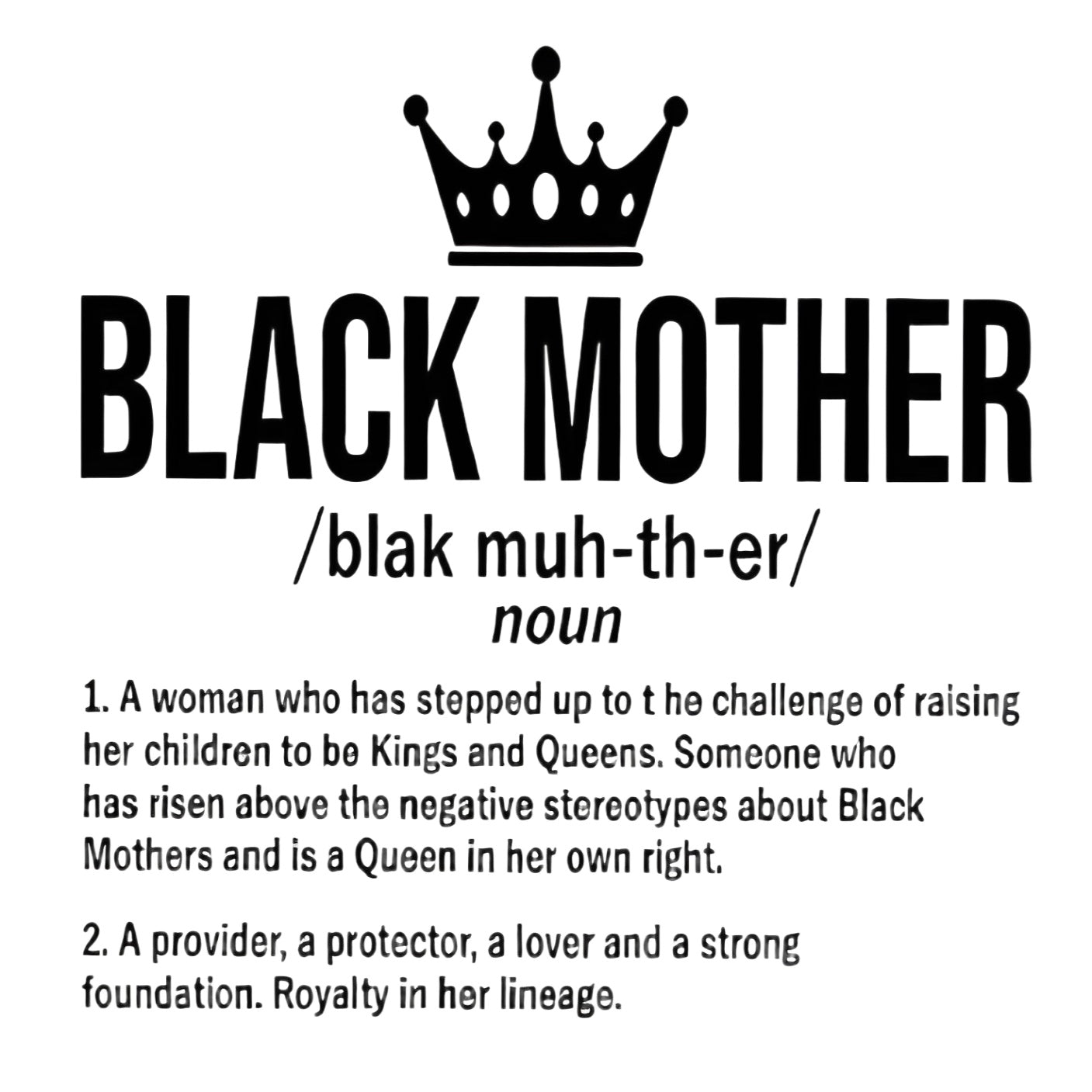 Black Mother Iron-On Transfer
