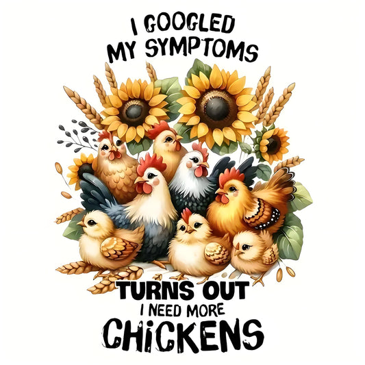 Cute chicken combination shape washable heat transfer stickers