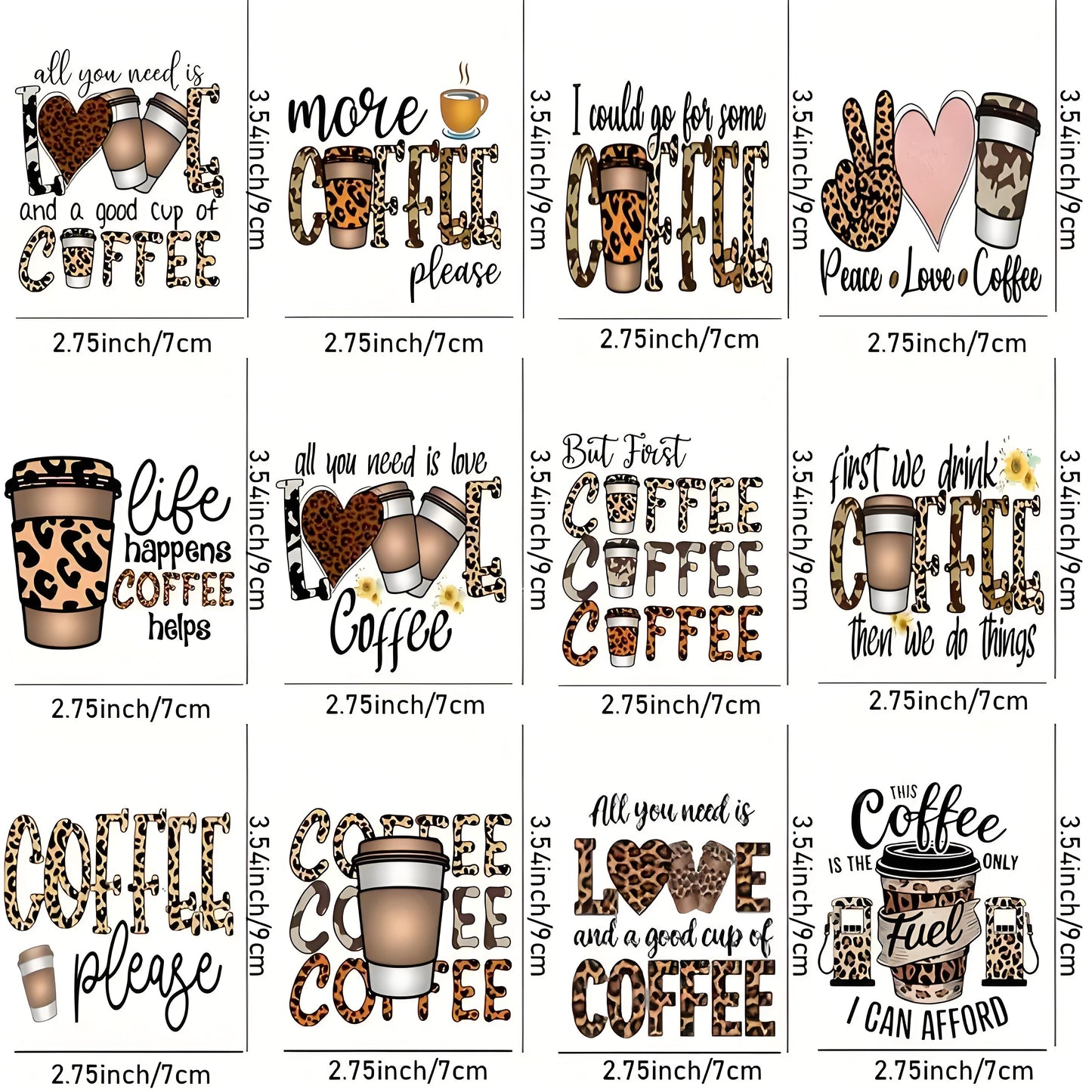 Coffee Theme UV DTF Adhesive Packaging Transfer Paper