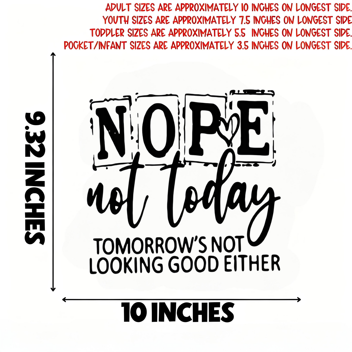 NOPE letter slogan iron-on transfer