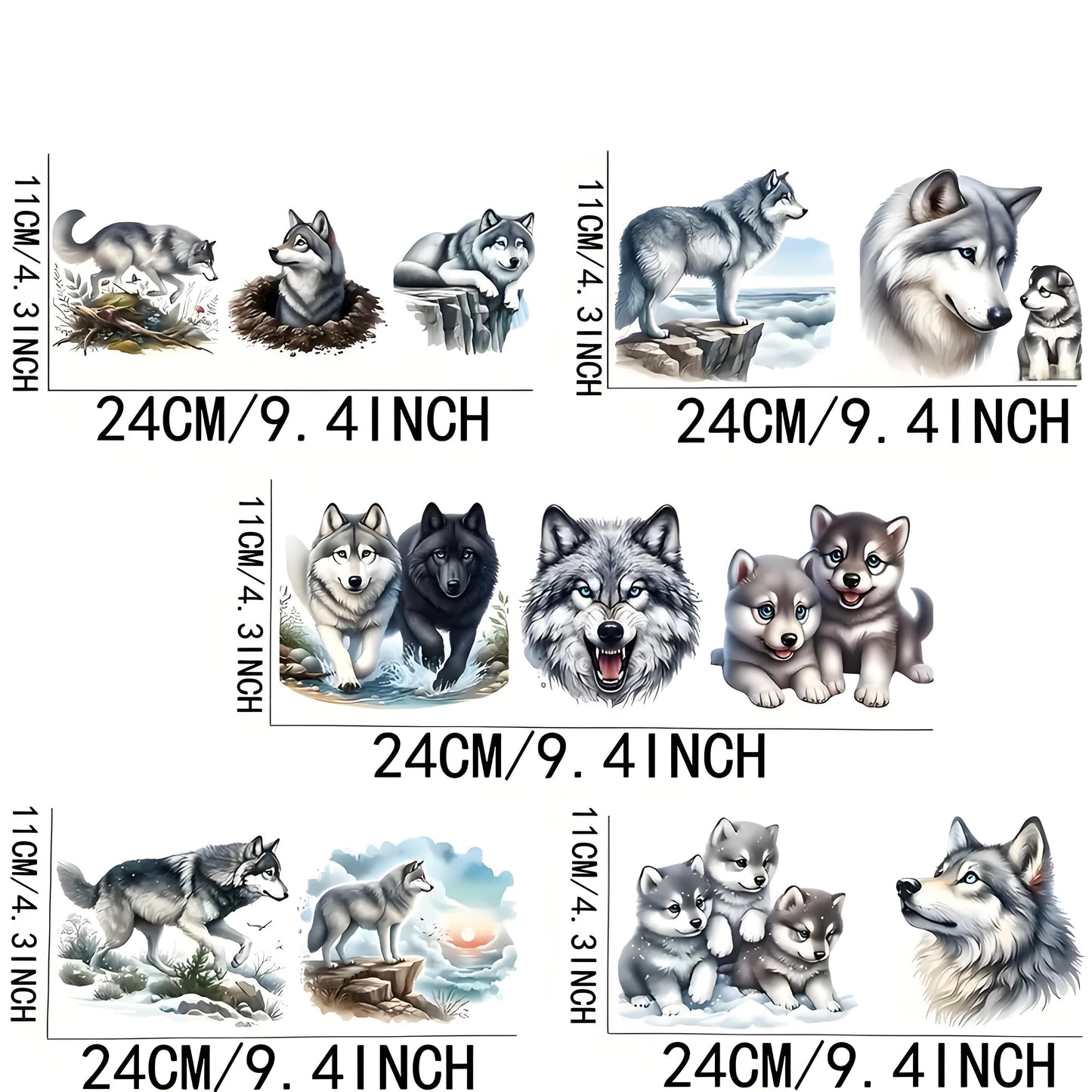 Fierce wolf 16 oz glass jar packaging sticker animal coffee cup UV DTF