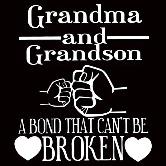 "Grandma And Grandson A Bond That Can't Be Broken" quote iron-on transfer