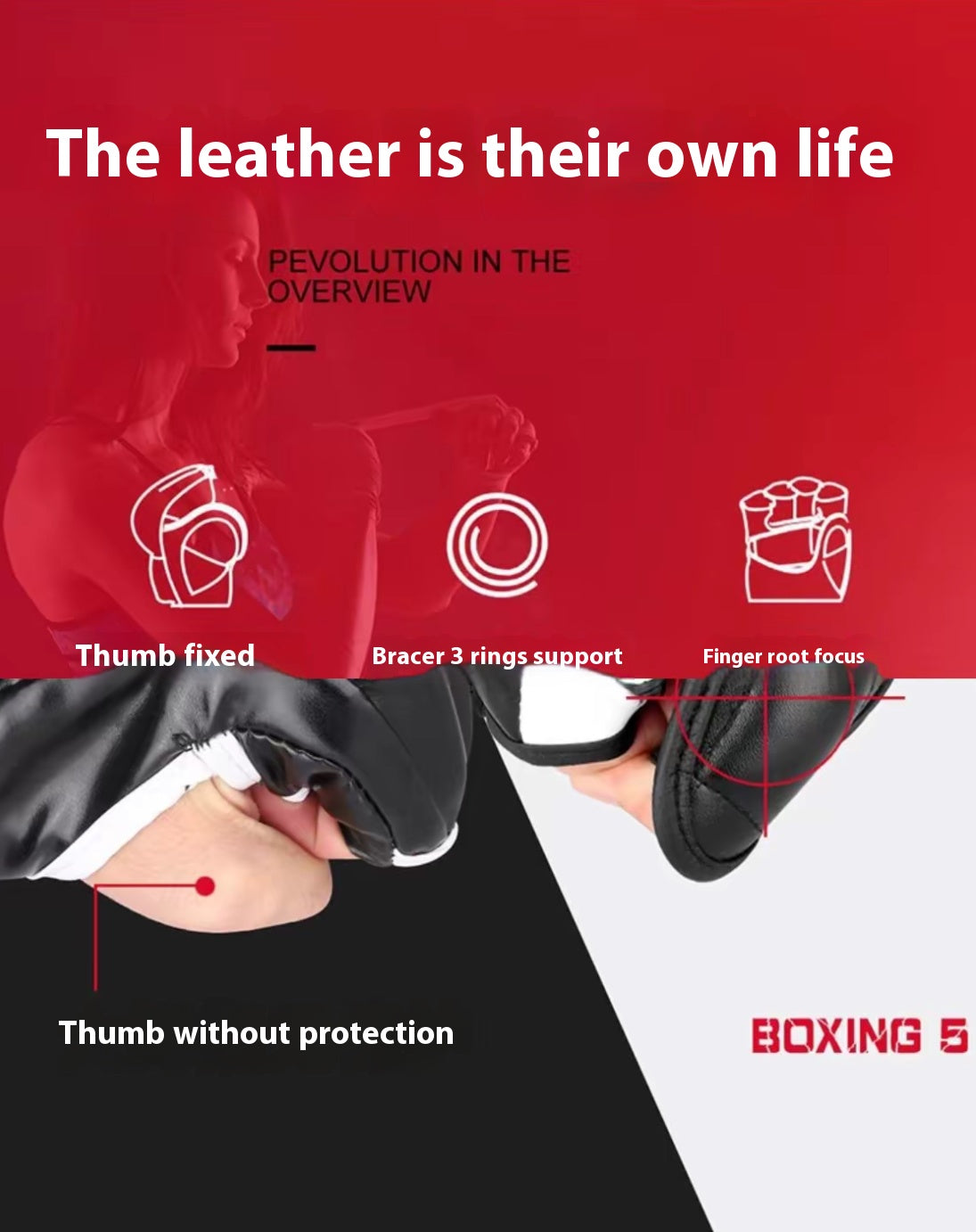 Open Palm Training Gloves for Grappling, Kickboxing, Muay Thai, Light Sparring, Youth Self-Defense, Heavy Bag Workouts – Durable Synthetic Leather with Wrist Support