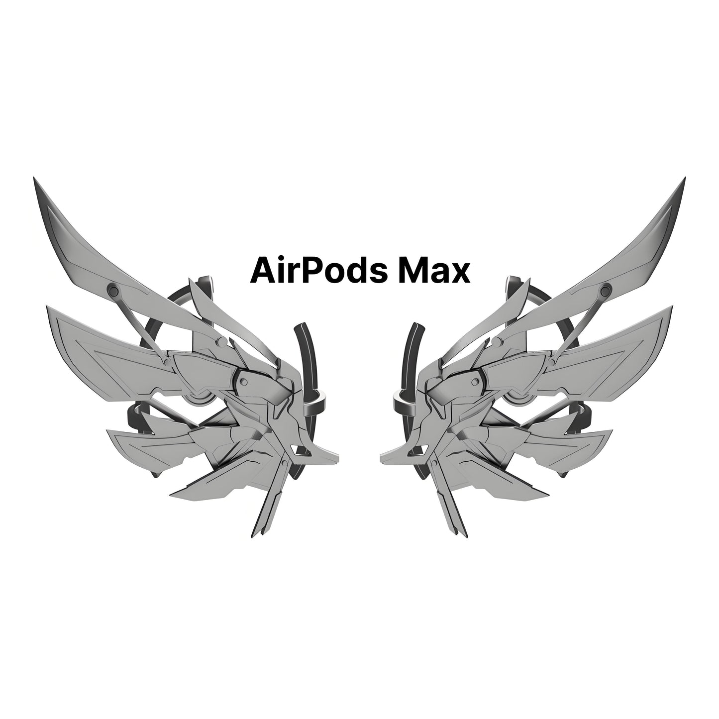 Silver Cyberpunk Headphone Airpods Max Case Covers 3D Accessories