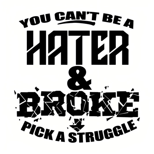 Black Break the Hate text iron-on transfer