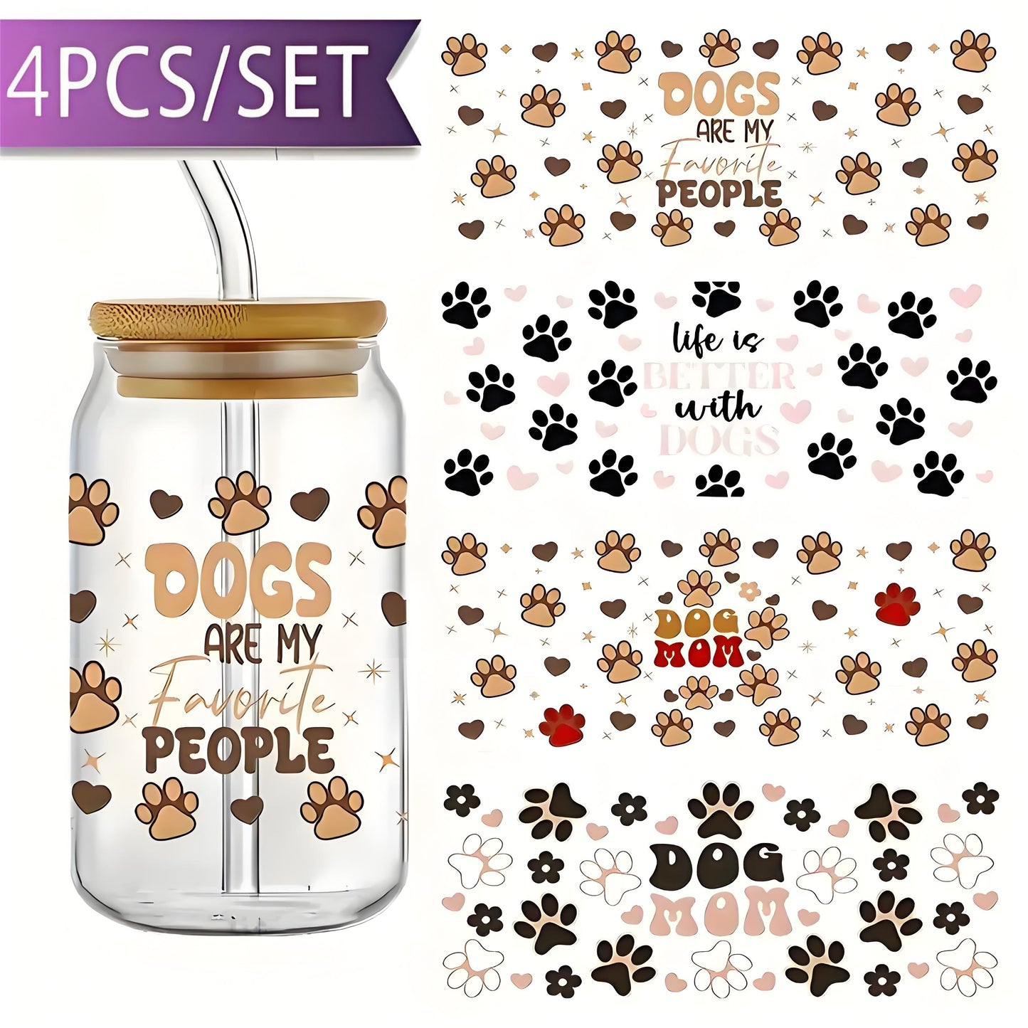 (4PCS/SET)Claw theme UV DTF cup cover sticker