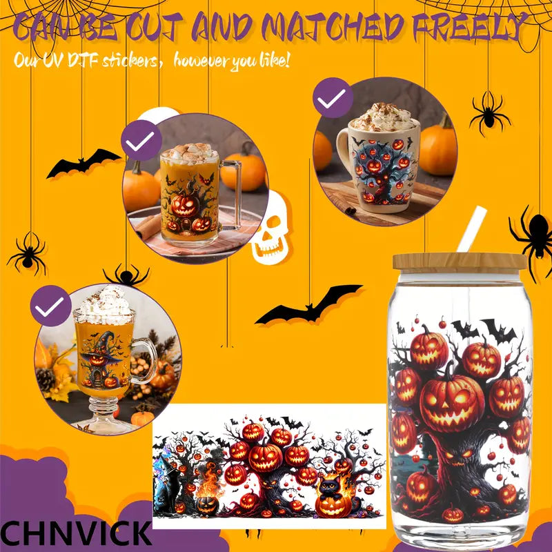 (4PCS/SET)Halloween Pumpkin Tree Stickers