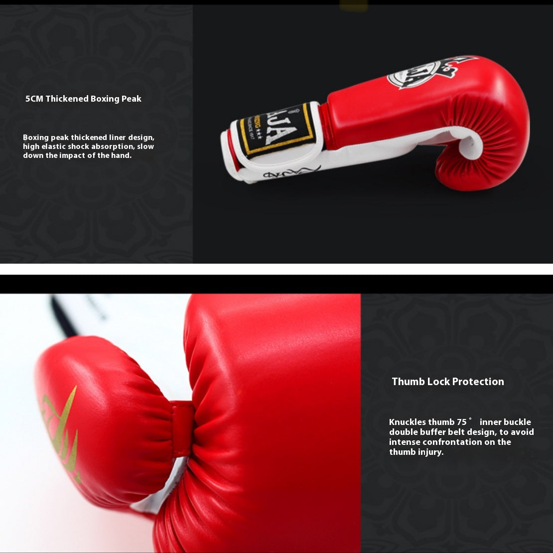 RAJA Boxing Gloves, Pro Training Sparring, Maya Hide Leather, Muay Thai MMA Kickboxing, Men Women Adult, Heavy Punching Bag Focus Mitts Pads Workout, Ventilated Palm, Multi Layered, 8 10 12 14 16 18 Oz