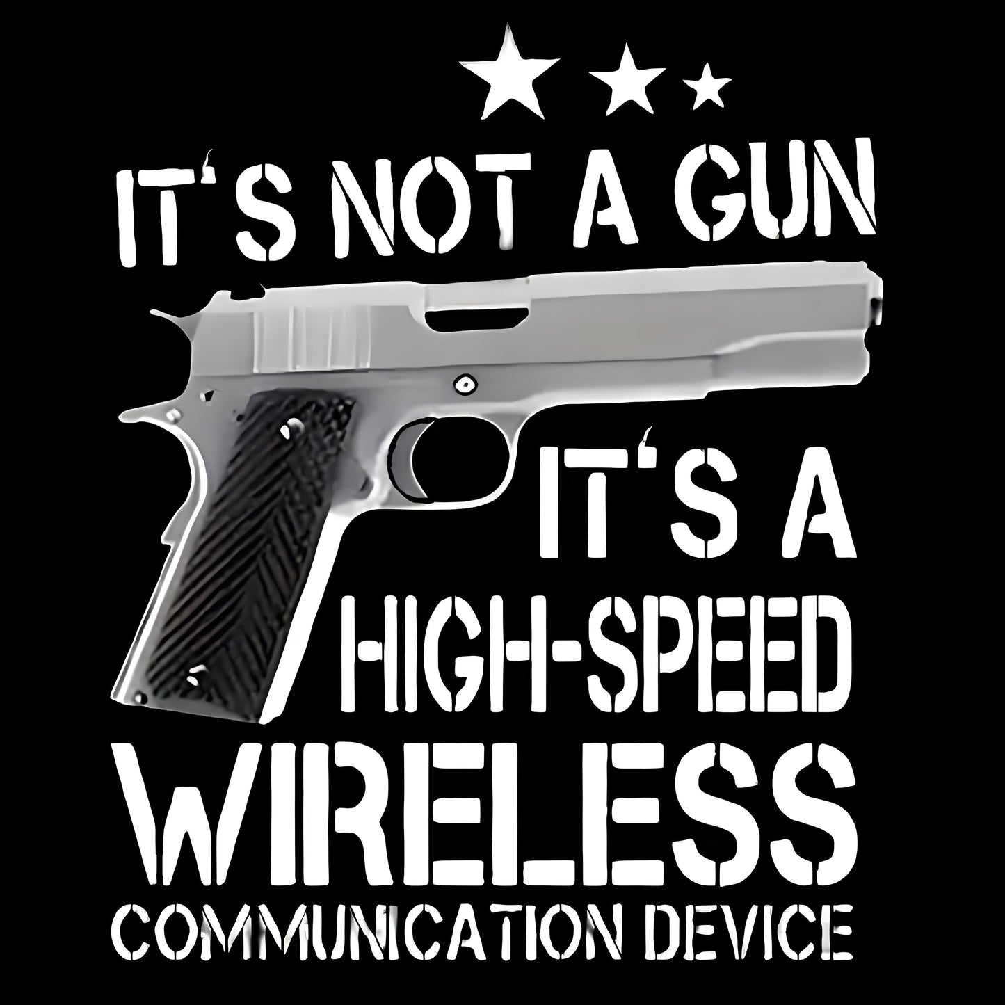 Guns and slogan iron-on transfers