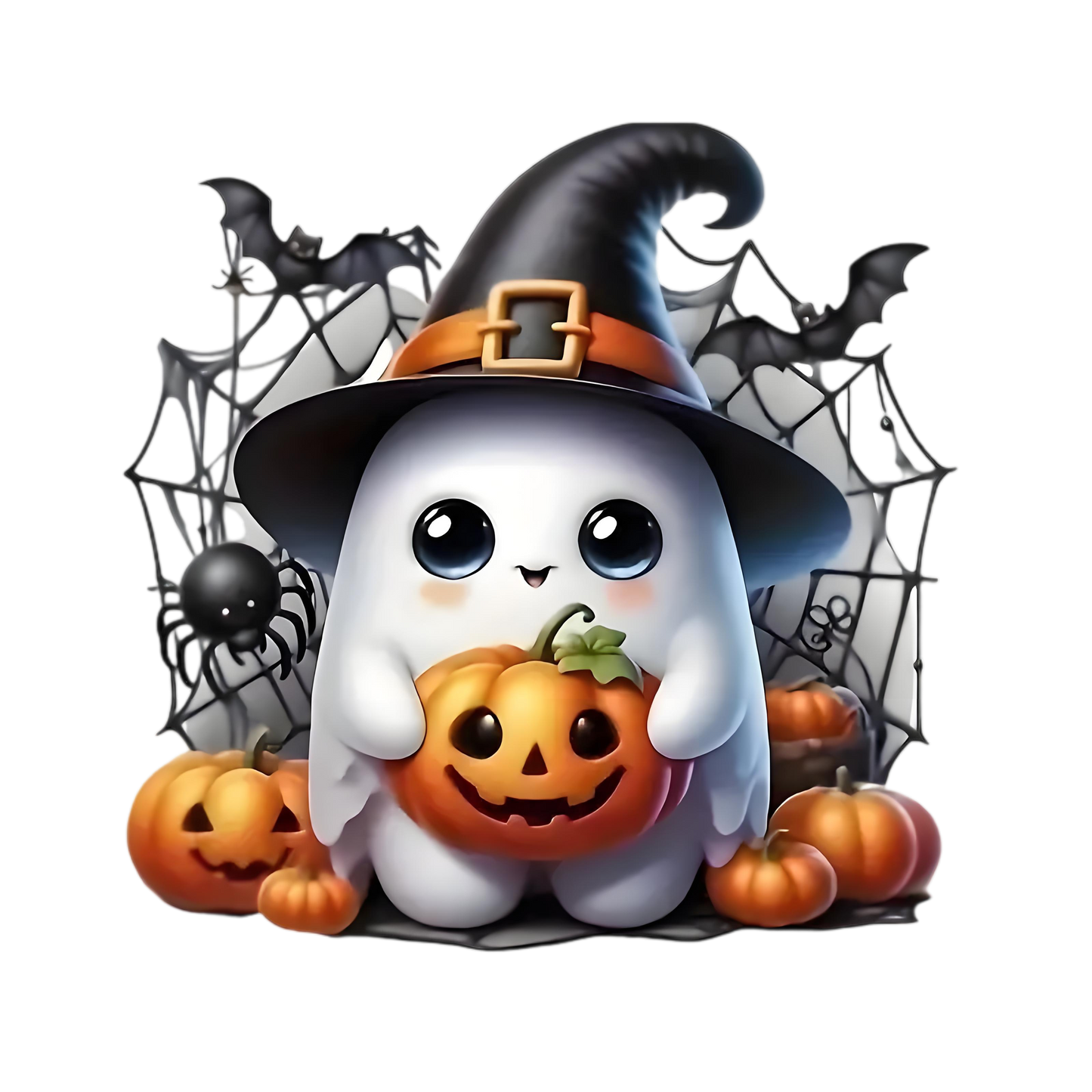 Pumpkin and Bat Heat Transfer Iron-On