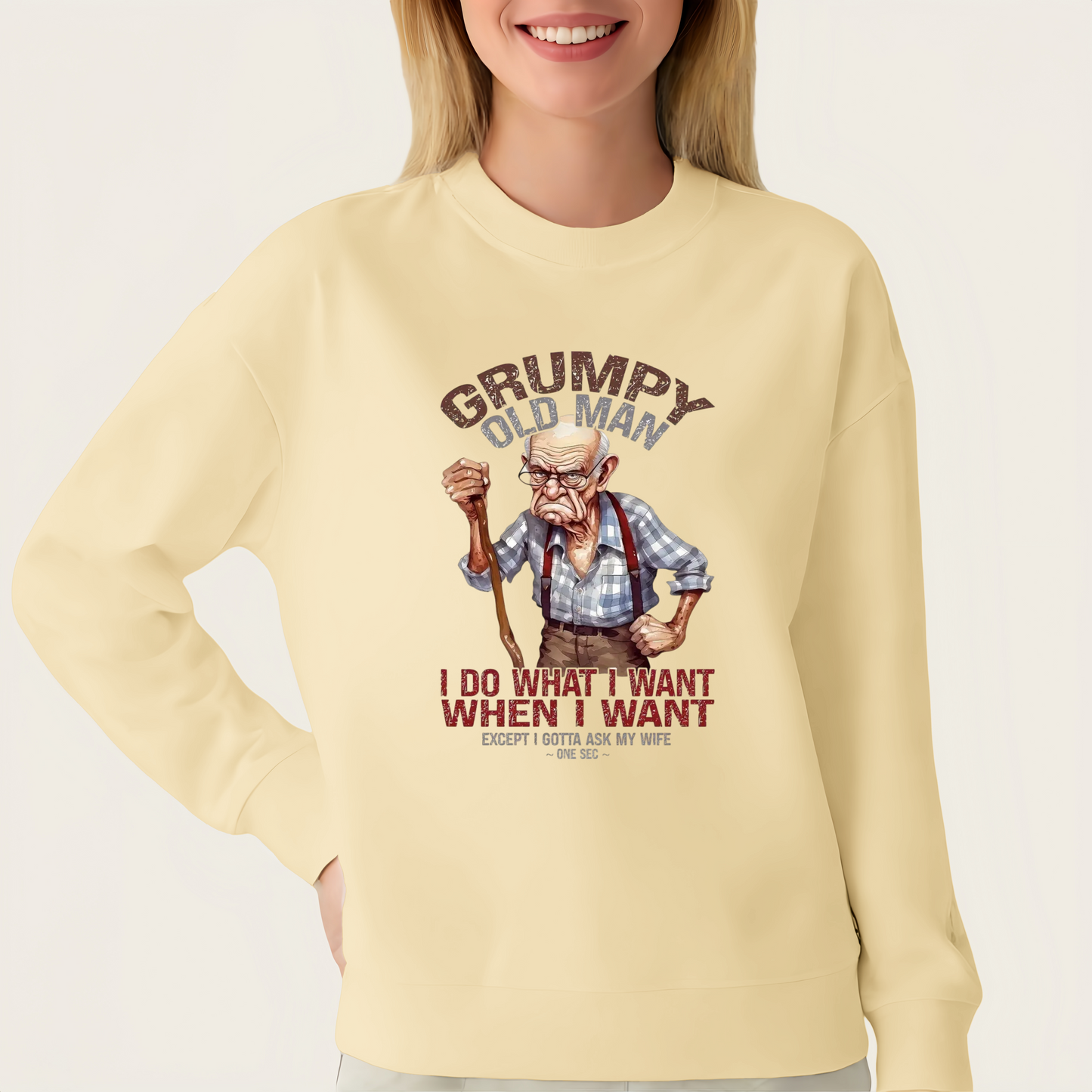Funny "Grumpy Old Man" Iron-On Transfer