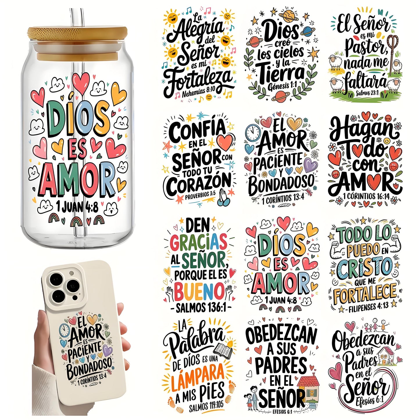 Spanish Bible Verses UV DTF