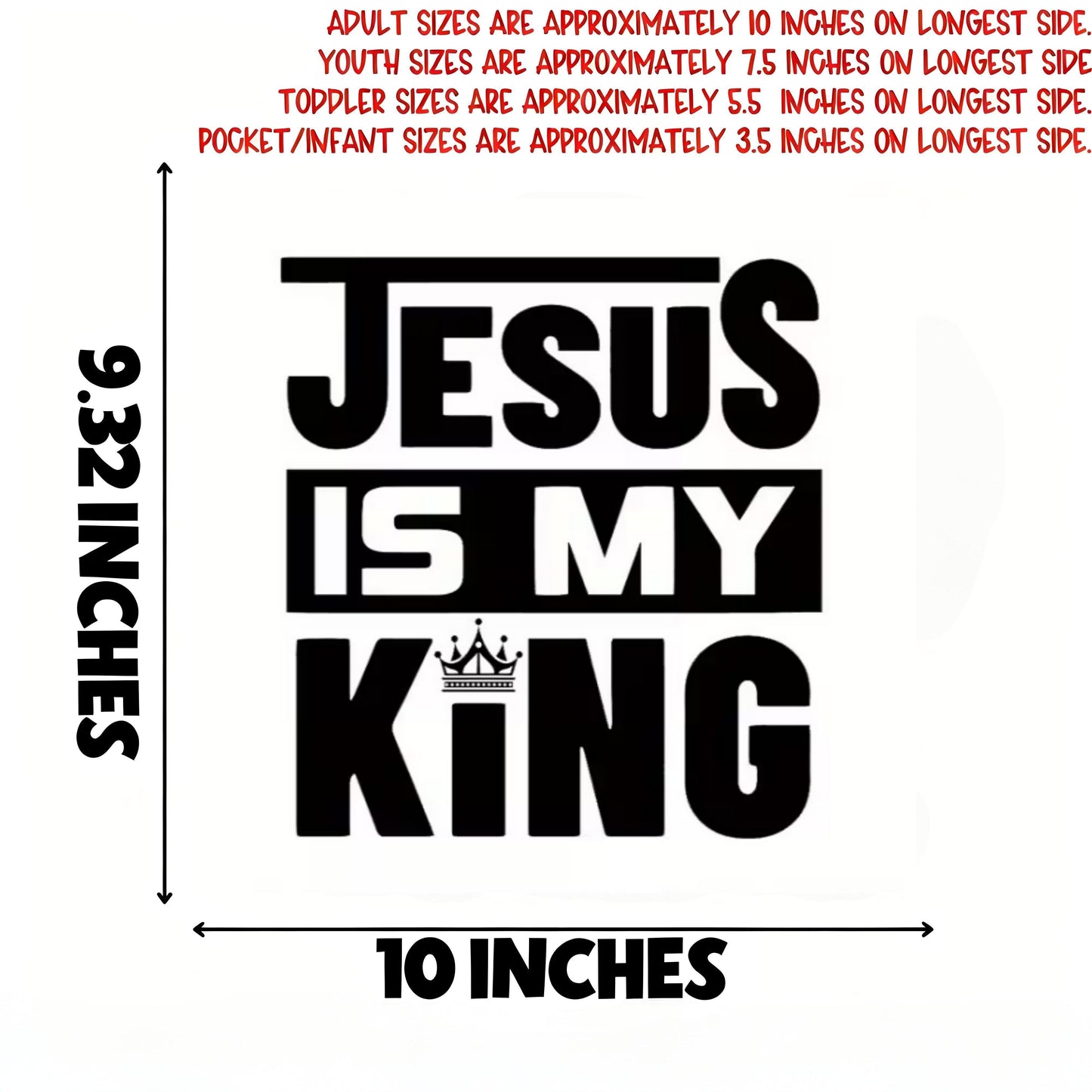 It's My King Black Letter Series Iron-On Transfer Stickers