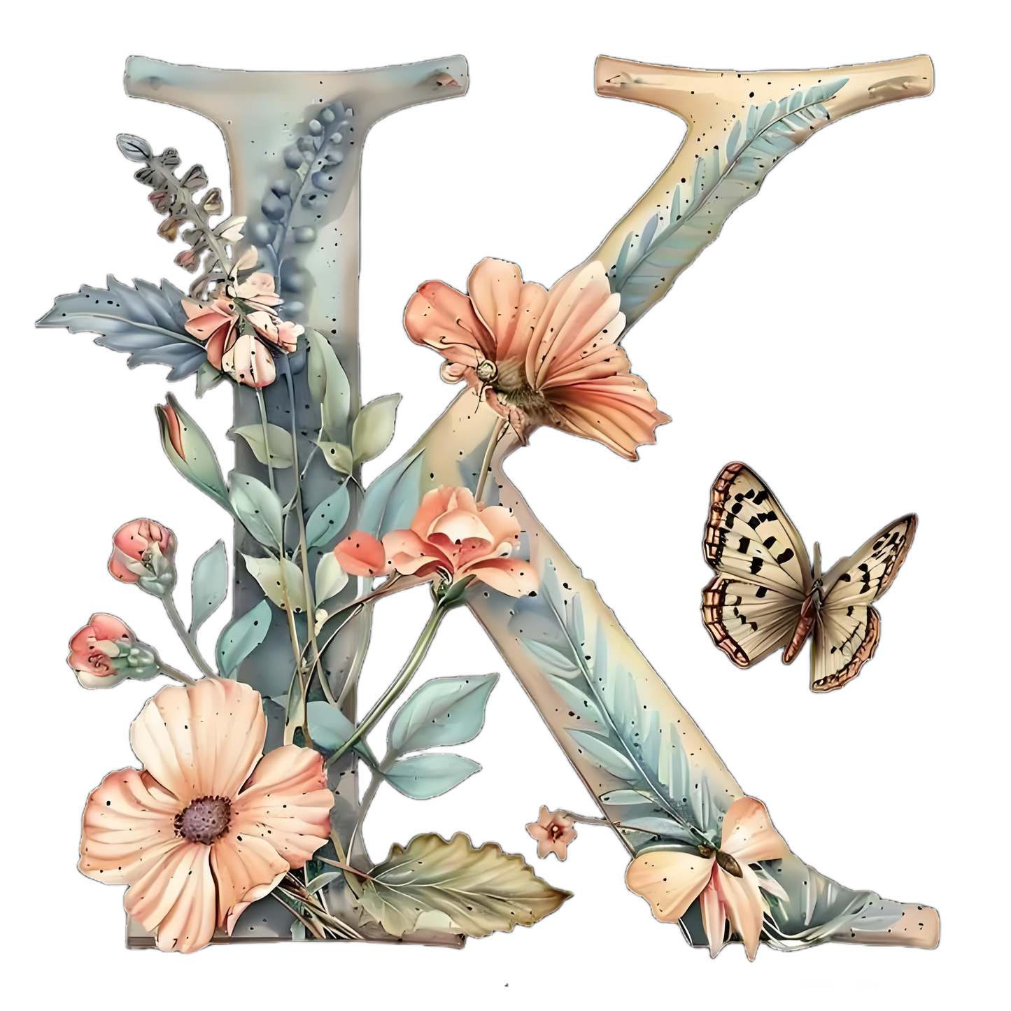 A-M Floral pattern heat transfer ironing