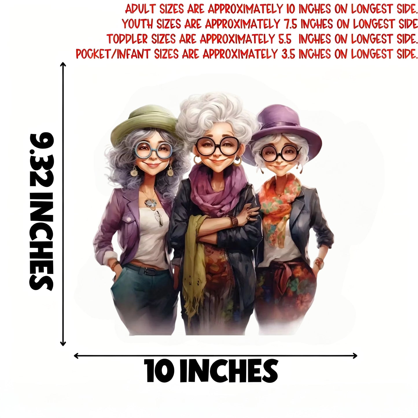 Cute Grandma Cartoon Iron-On Transfer Stickers