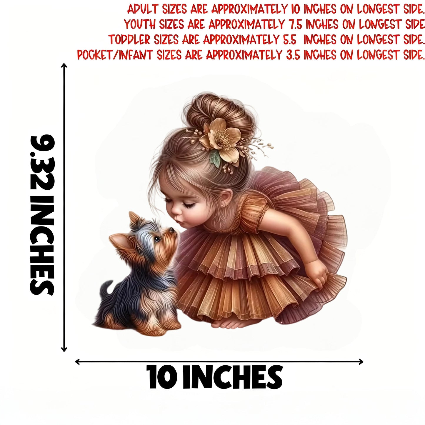 A puppy and a little girl ironing on transfer stickers.