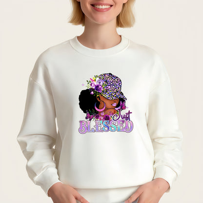 Black woman BLESSED design iron-on transfer sticker