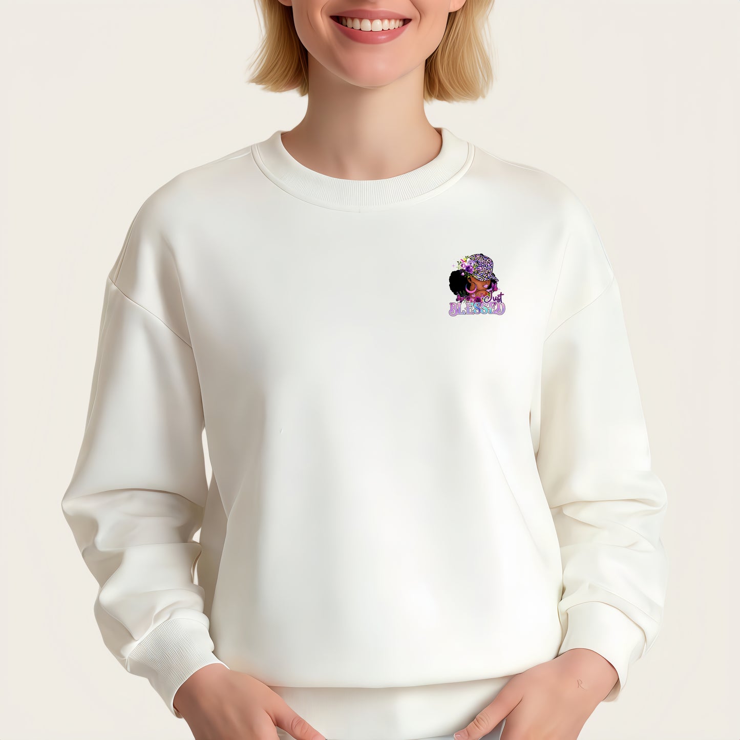 Black woman BLESSED design iron-on transfer sticker