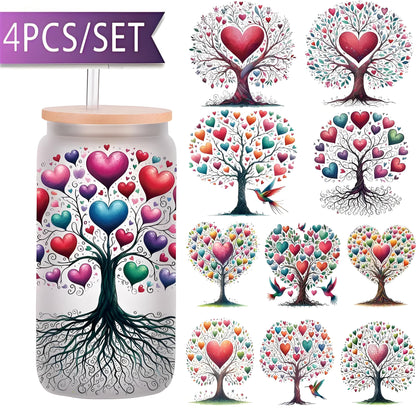 Giving Tree 16oz Glass Jar Sticker UV DTF