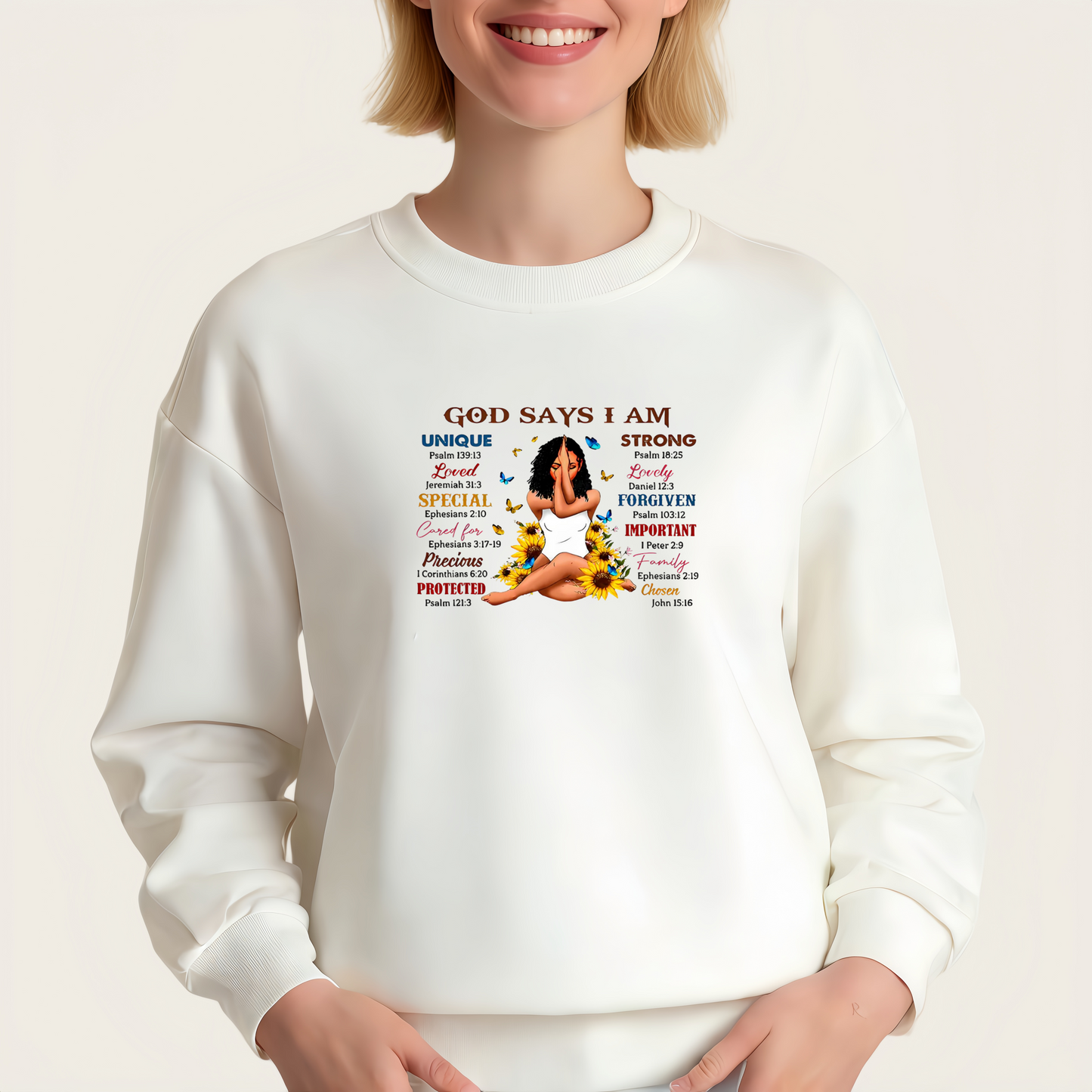 "GOD SAYS I AM" iron-on transfer