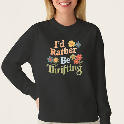 "I'd Rather Buy Second-Hand" Floral Heat Transfer Sticker