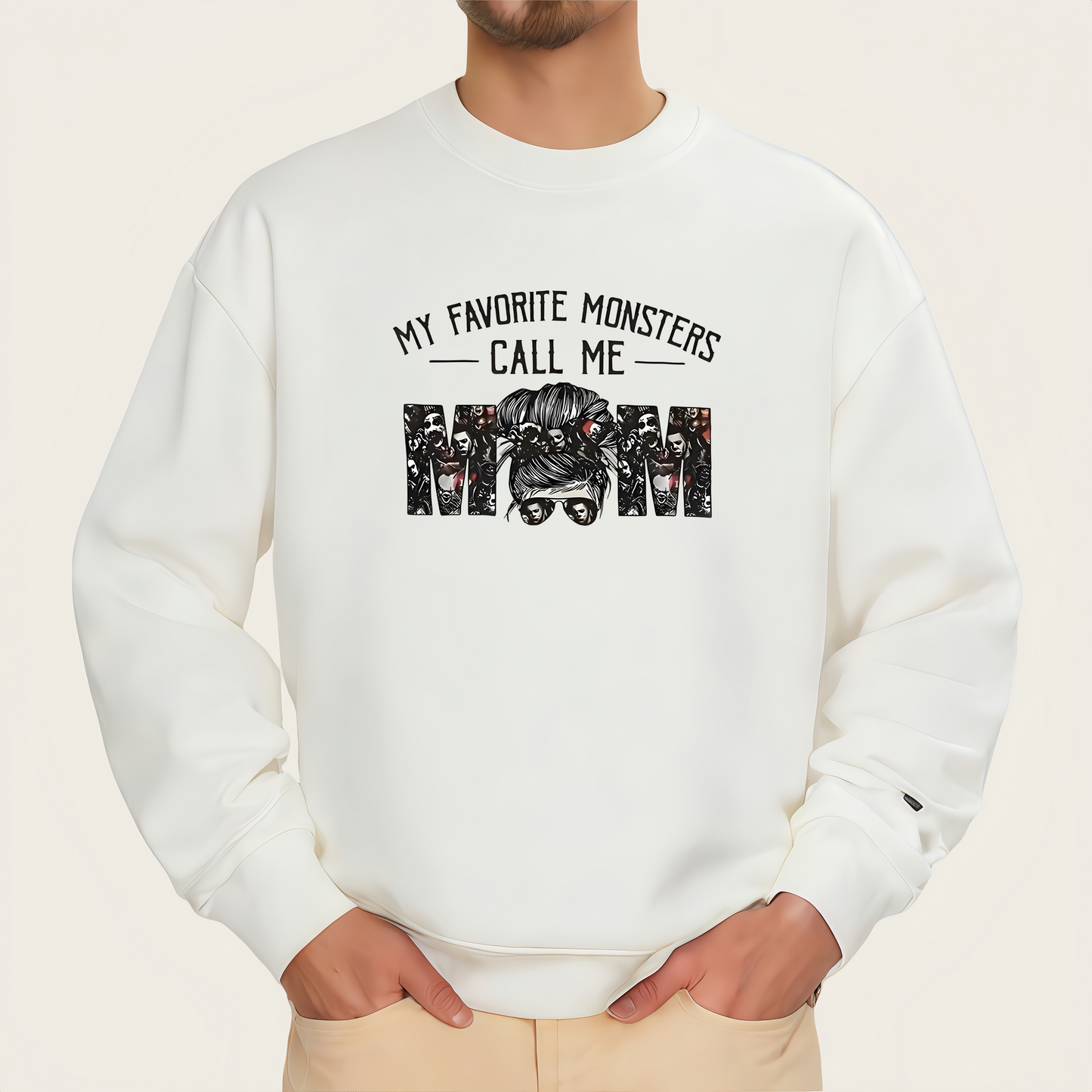 "My favorite monsters call me" quote iron-on transfer