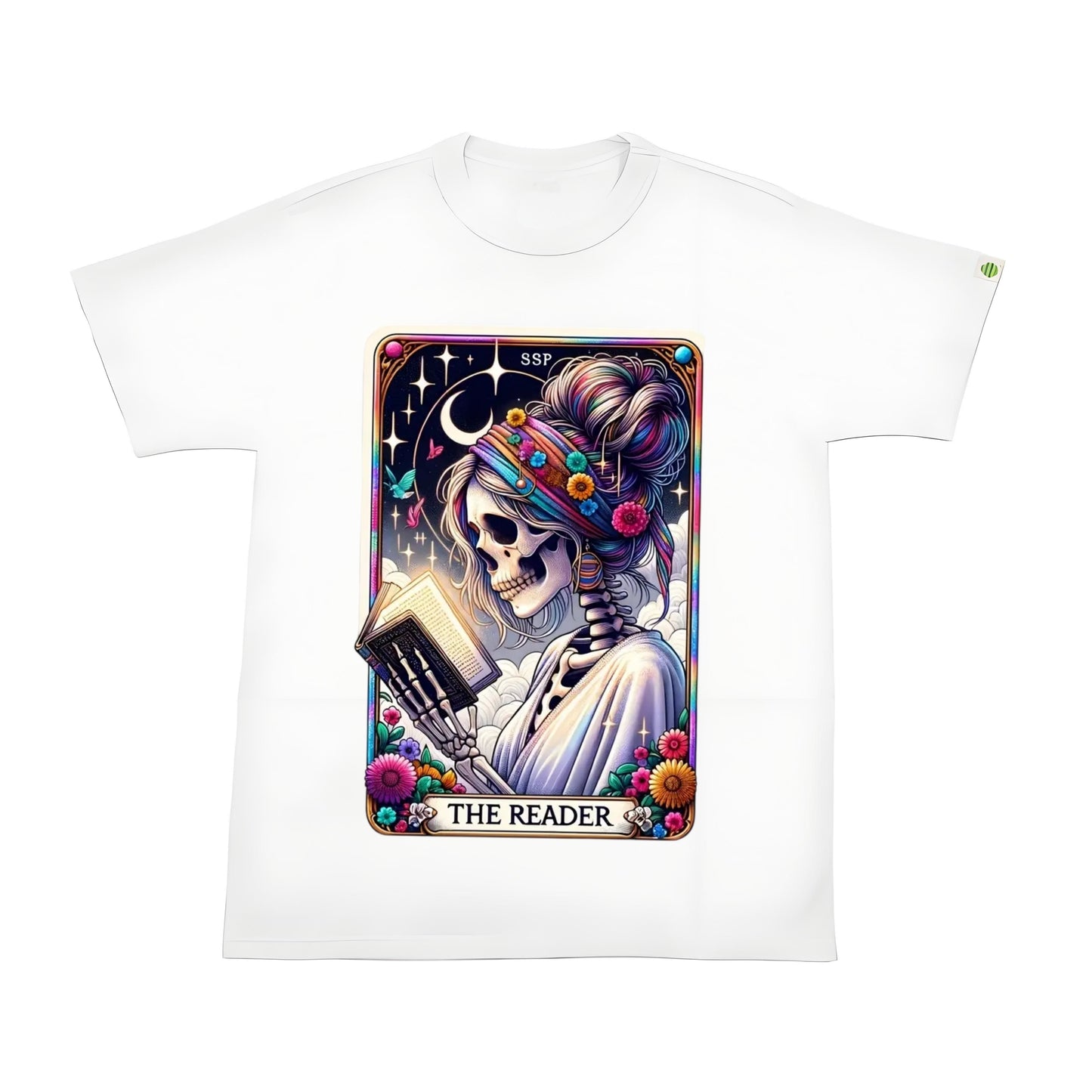 Tarot Style Skull Woman Reading Heat Transfer Iron-On