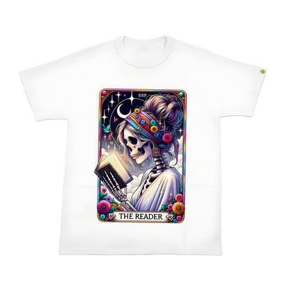 Tarot Style Skull Woman Reading Heat Transfer Iron-On